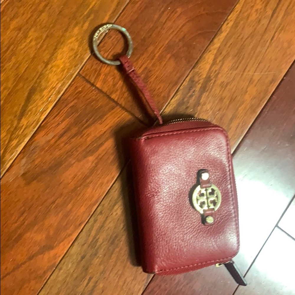 Tory Burch red keychain wallet